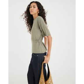 Khaki Elasticated Waist T-Shirt