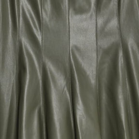 Khaki Faux Leather Midi Dress