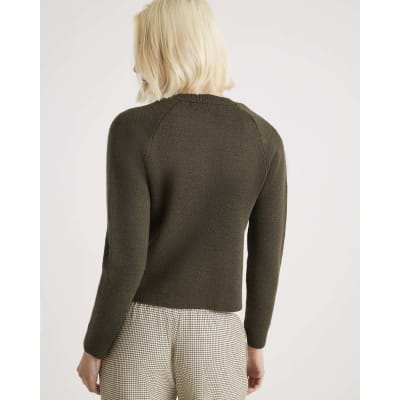 Khaki Knitted Long Sleeve Cardigan