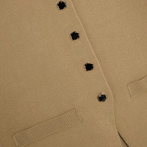 Khaki Knitted Longline Waistcoat