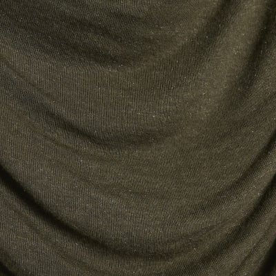 Khaki Long Sleeve Drape Layered Top