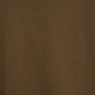 Khaki Loose Fit Short Sleeve Top