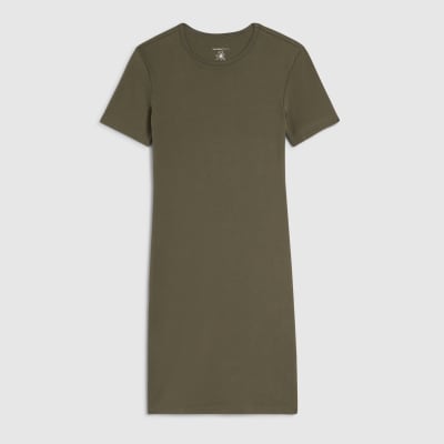 Khaki Mini T-Shirt Dress
