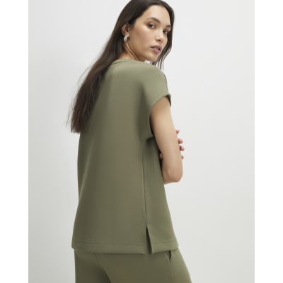 Khaki Premium Twill Short Sleeve Top