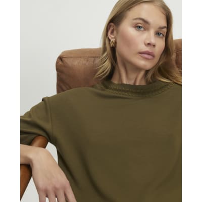 Khaki Premium Whipstitch T-Shirt