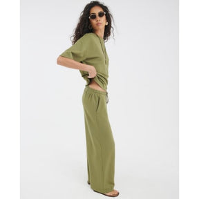 Khaki Premium Wide Leg Joggers