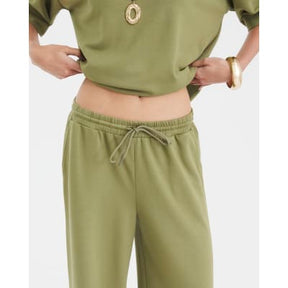 Khaki Premium Wide Leg Joggers