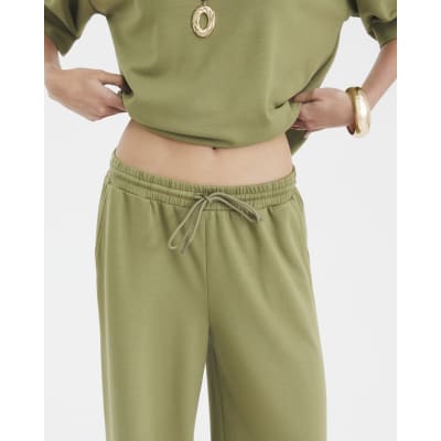 Khaki Premium Wide Leg Joggers