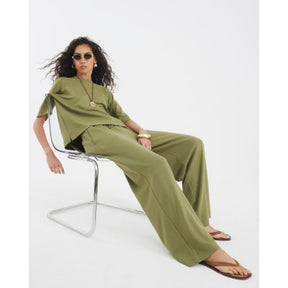 Khaki Premium Wide Leg Joggers