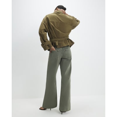 Khaki Relaxed Straight Jeans