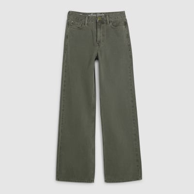 Khaki Relaxed Straight Jeans