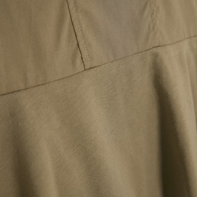 Khaki Sleeveless Tie Back Corset Top