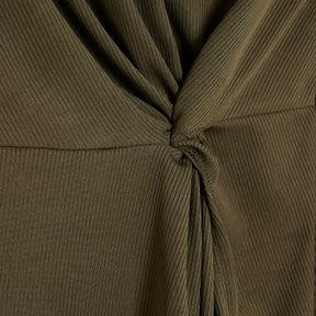 Khaki Sleeveless Twist Front Top