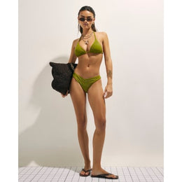 Khaki Studded Low Waisted Bikini Bottoms