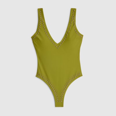 Khaki Studded Swimsuit