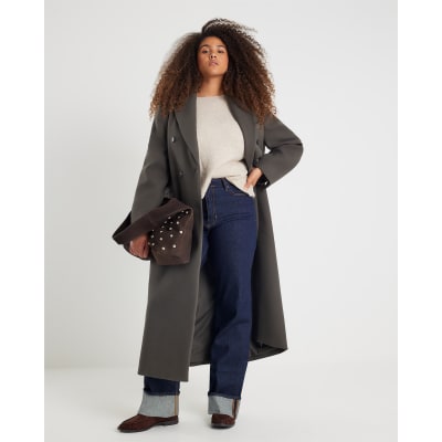 Khaki Tailored Double Breased Coat