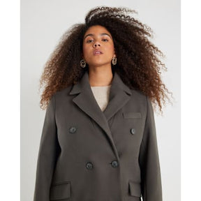 Khaki Tailored Double Breased Coat