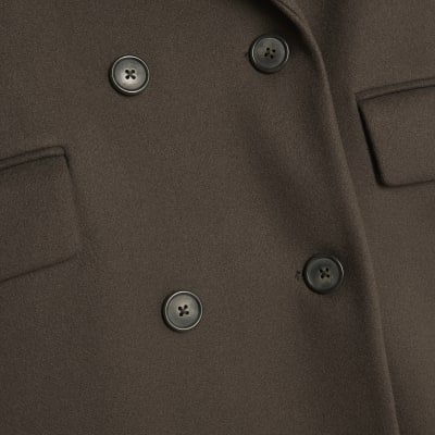 Khaki Tailored Double Breased Coat