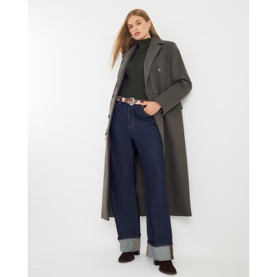 Khaki Tailored Double Breased Coat