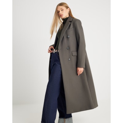 Khaki Tailored Double Breased Coat