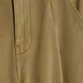 Khaki Twill Straight Leg Trousers