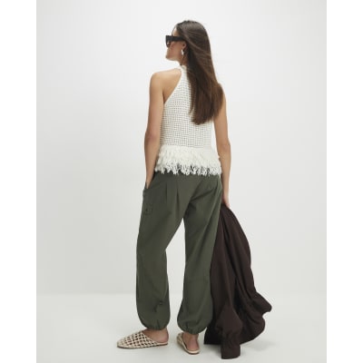 Khaki Utility Cargo Cuffed Joggers