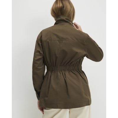 Khaki Utility Funnel Jacket