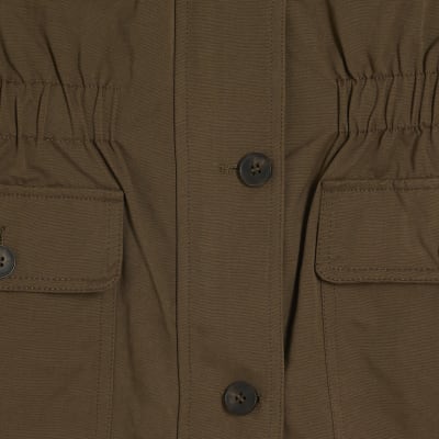 Khaki Utility Funnel Jacket