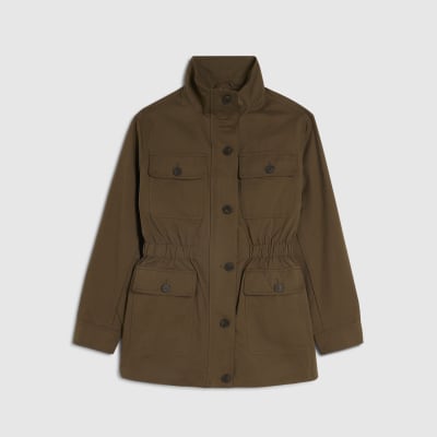 Khaki Utility Funnel Jacket