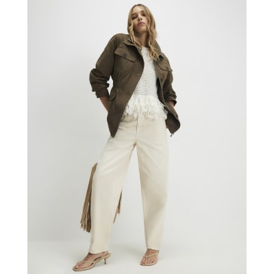 Khaki Utility Funnel Jacket