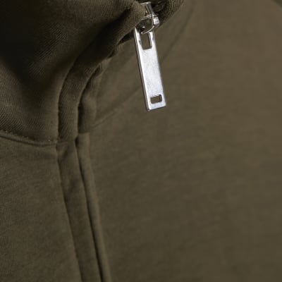 Khaki Zip Up Sweatshirt
