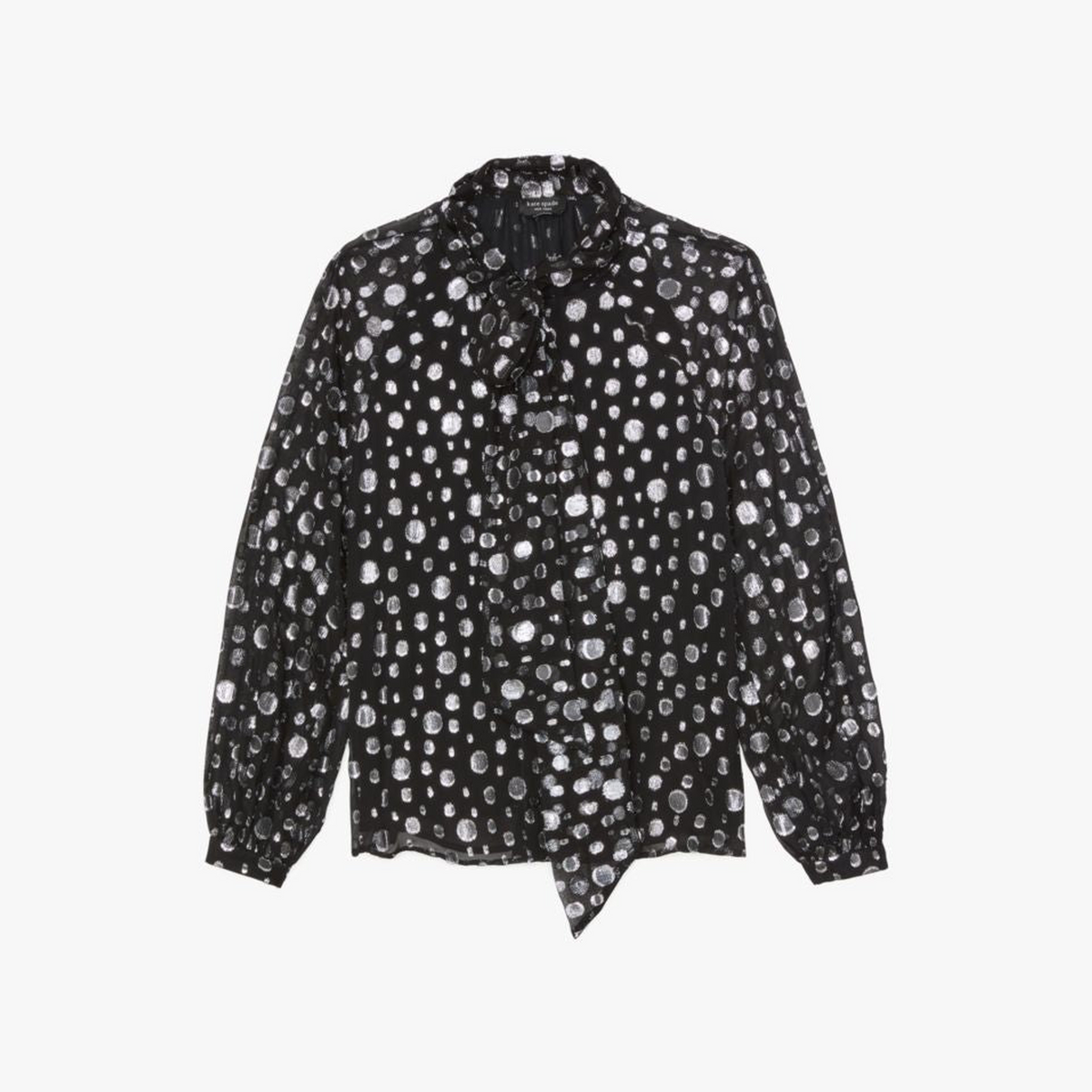 Space Dot Tie-neck Shirt