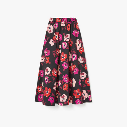 Fall Poppies Midi Skirt