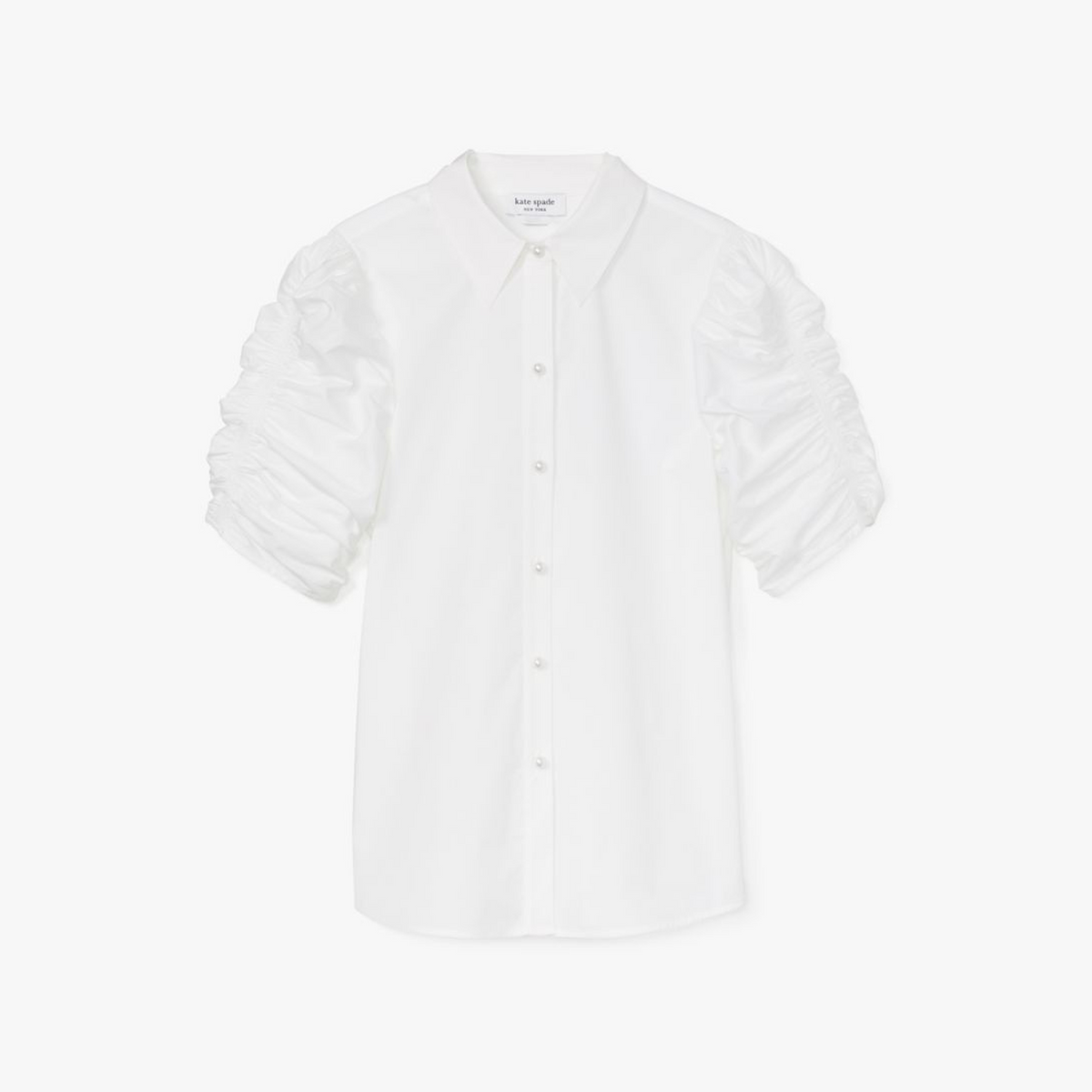 Ruched Poplin Shirt