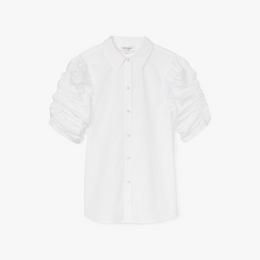 Ruched Poplin Shirt