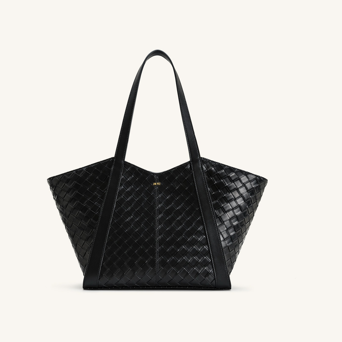 Kiana Large Capacity Weave Texture Tote Bag - Black