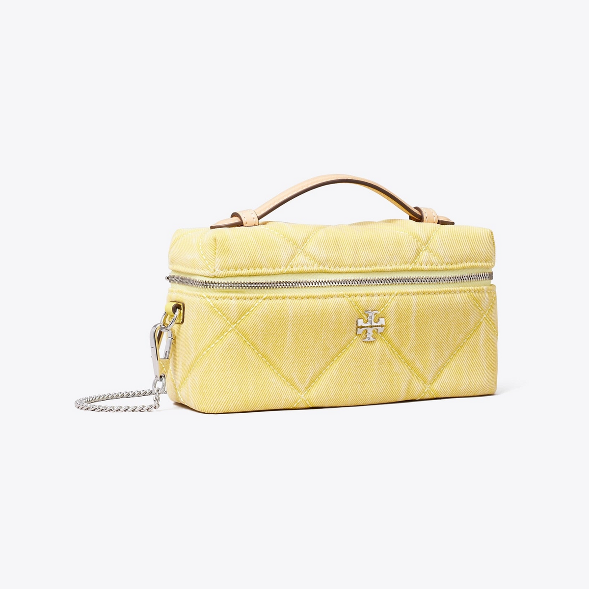 Kira Diamond Quilt Denim Vanity Case