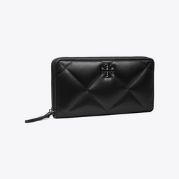 Kira Diamond Quilt Powder Coated Zip Continental Wallet