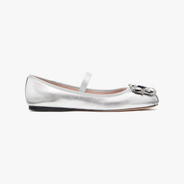 Renata Metallic Mary Jane Ballet Flats