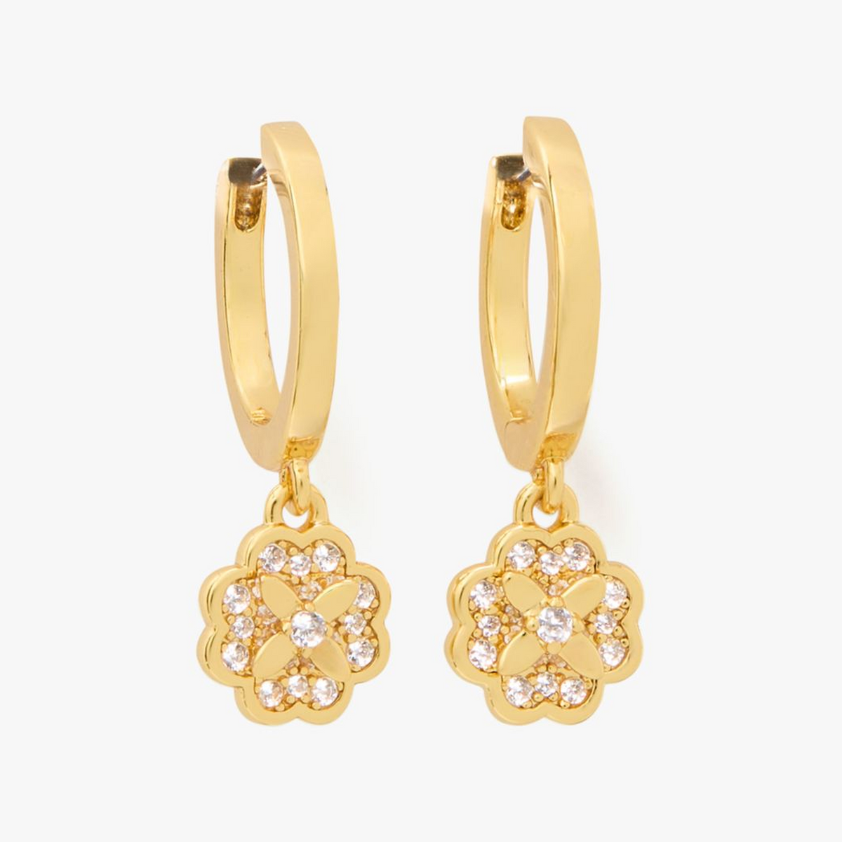 Heritage Bloom Huggie Drop Earrings