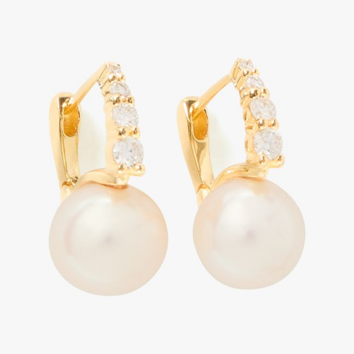 Kate Spade Fine Meant To Be Pearl & Diamond Huggies