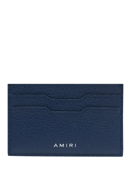Amiri Iconic Embossed Logo Card Holder in Navy