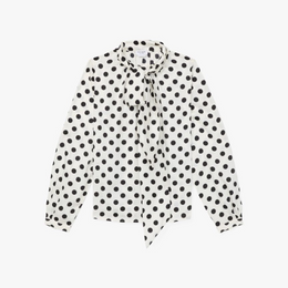 Breezy Dot Tie-neck Shirt