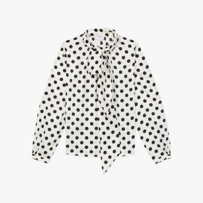 Breezy Dot Tie-neck Shirt
