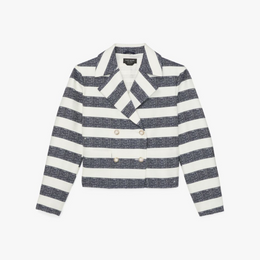 Sailor Stripe Tweed Moto Jacket