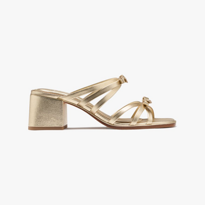 Carolina Metallic Block Heel Sandals