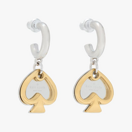 Statement Spade Charm Drop Huggies