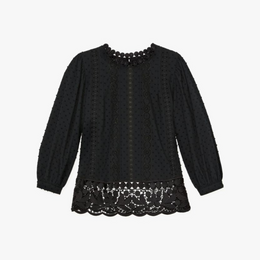 Guipure Lace Trim Blouse