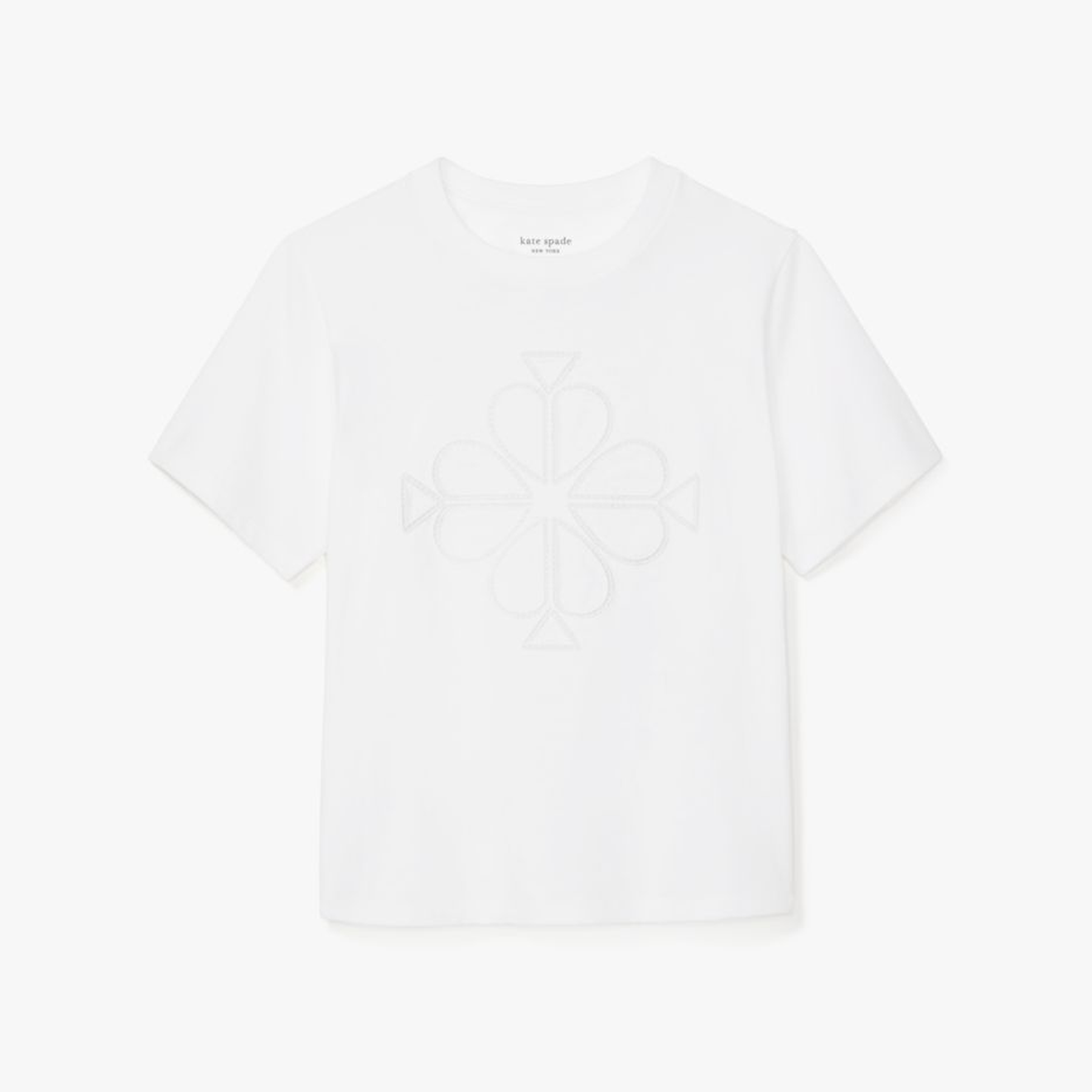 Embroidered Spade Flower Logo Tee