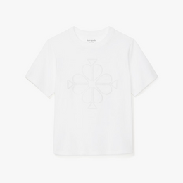Embroidered Spade Flower Logo Tee